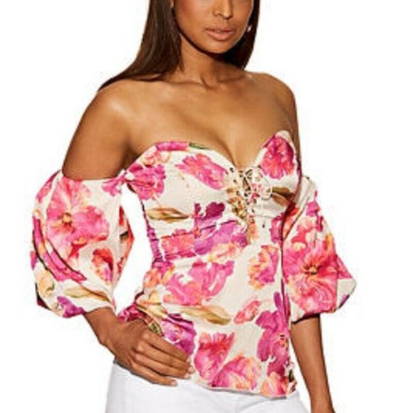 Boston Proper- Alexia Admor Tops - Boston Proper Alexia Admor Lace-Up Top- Size 8